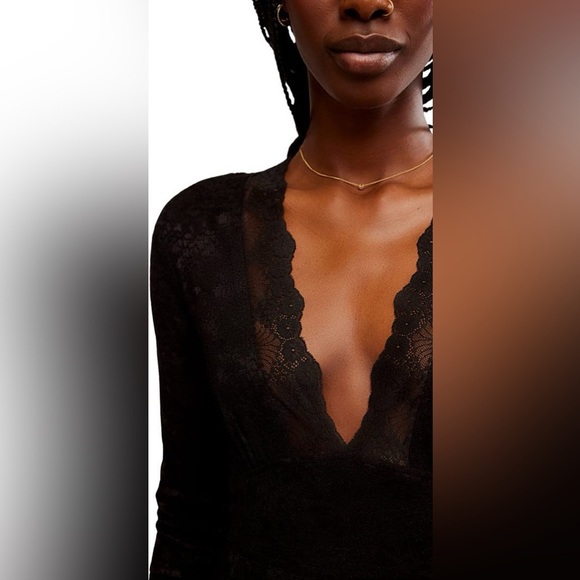 NEW Free People Lace Long Sleeve Mini Dress - Picture 4 of 6